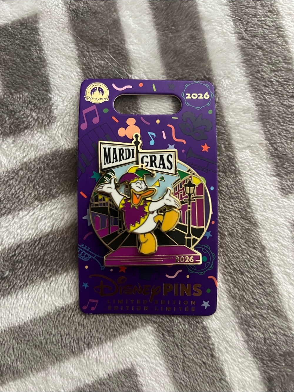 Disney Donald Duck Mardi Gras Enamel Pin